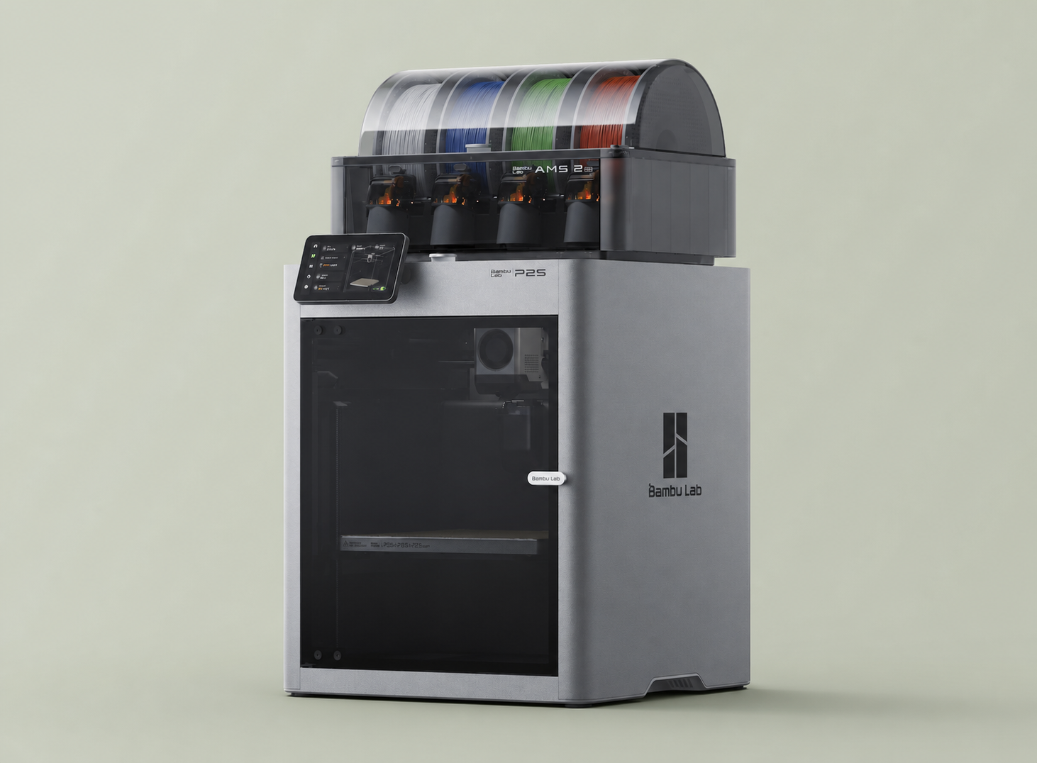 Imprimante 3D Bambu Lab P2S équipée du système multicolore AMS